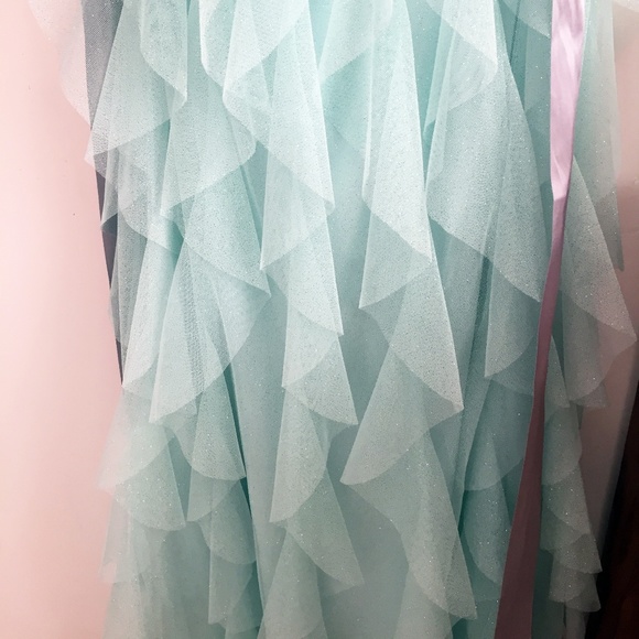 Strapless High-Low Formal Ruffled Dress - Picture 2 of 3